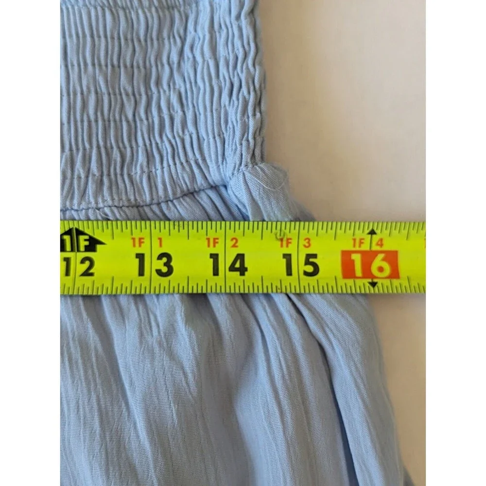 Mable Dress Womens Medium Maxi Vici Boho Puff Sleeve Flutter Light Blue - Picture 9 of 10